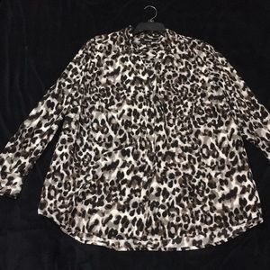 Style & Co Leopard Print button down blouse